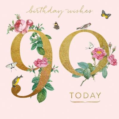 Opakowanie Karnet kwadrat z kopertą Urodziny 90