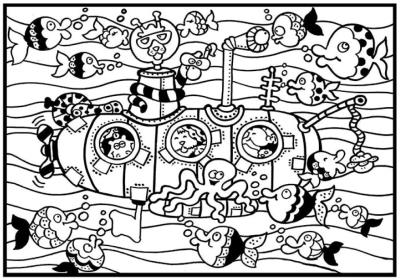 Opakowanie Kolorowanka Welwetowa 29,7x21 Łódź Podwodna