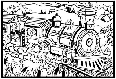 Opakowanie Kolorowanka Welwetowa 29,7x21 Pociąg