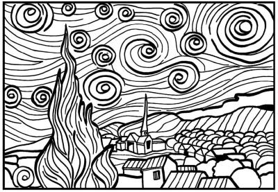 Opakowanie Kolorowanka Welwetowa 29,7x21 Van Gogh Gwiaździsta