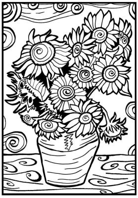 Opakowanie Kolorowanka Welwetowa 29,7x21 Van Gogh Słoneczniki