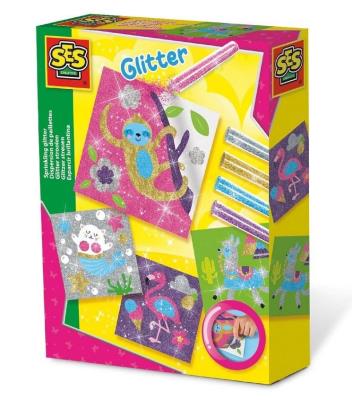 Kreatywna zabawa - Malowanie brokatem. Wydawca: SES NL. SmakLiter.pl Opakowanie Kreatywna zabawa - Malowanie brokatem