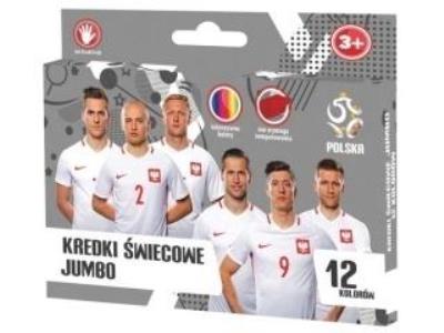 Opakowanie Kredki świecowe PZPN 2 12 kolorów ASTRA