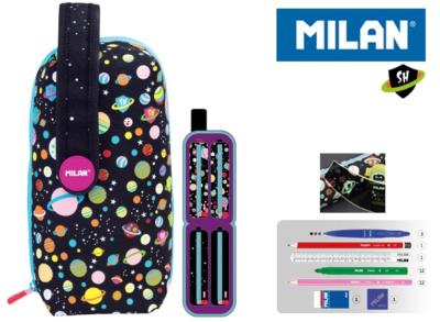 Opakowanie Multipiórnik owalny z 4 piórnikami Super Heroes Space Róż