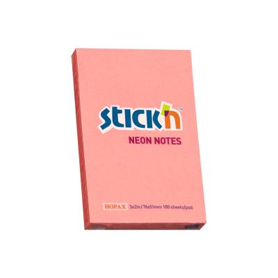 Notes samoprzylepny 76x51mm neon różowy. Wydawca: Stickn. SmakLiter.pl Opakowanie Notes samoprzylepny 76x51mm neon różowy