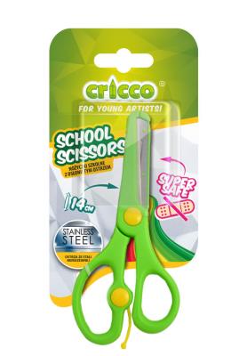 Nożyczki szkolne z osłoniętym ostrzem 14cm CRICCO. Wydawca: Cricco. SmakLiter.pl Opakowanie Nożyczki szkolne z osłoniętym ostrzem 14cm CRICCO
