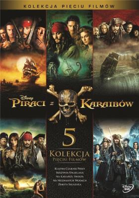 Okładka książki Pakiet - Piraci z Karaibów 1-5 DVD