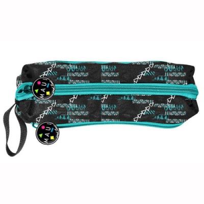 Opakowanie Piórnik trzykomorowy Maui and Sons zielono-czarny