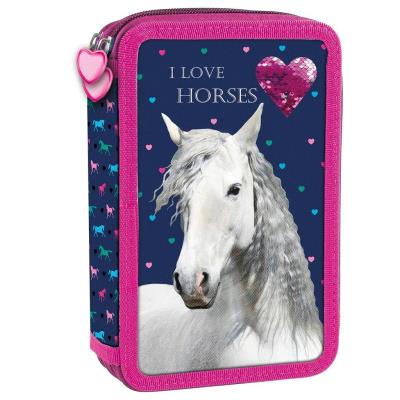 Opakowanie Piórnik z wyp. dwukomorowy Konie 17 DERFORM