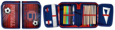 Opakowanie Piórnik z wyposażeniem Football granatowo-czerwony