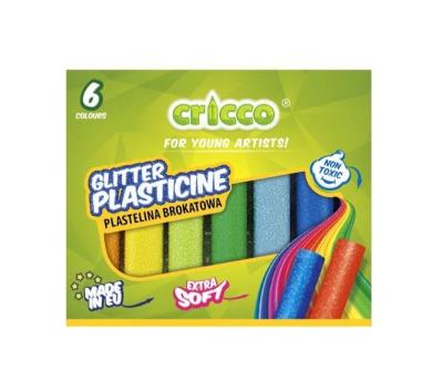 Opakowanie Plastelina brokatowa 6 kolorów CRICCO
