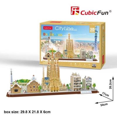 Puzzle 3D City Line Barcelona. Wydawca: Cubic Fun. SmakLiter.pl Opakowanie Puzzle 3D City Line Barcelona
