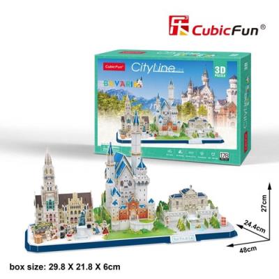 Puzzle 3D City Line Bavaria. Wydawca: Cubic Fun. SmakLiter.pl Opakowanie Puzzle 3D City Line Bavaria
