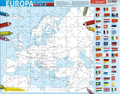 Okładka książki Puzzle ramkowe Europa kolorowanka