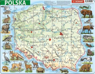 Okładka książki Puzzle ramkowe Polska fizyczna