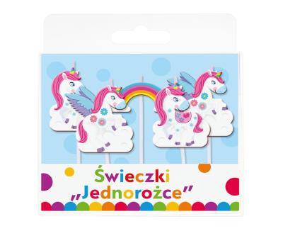 Opakowanie ŚWIECZKI PIKERY JEDNOROŻCE 5 SZTUK PF-SPJR