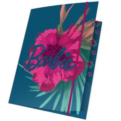 Opakowanie Teczka z gumką A4 Barbie w różowe kwiaty 5 sztuk