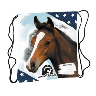 Worek szkolny na ramię Horses. Wydawca: Starpak. SmakLiter.pl Opakowanie Worek szkolny na ramię Horses