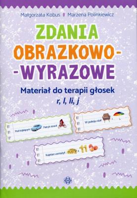 Okładka książki Zdania obrazkowo-wyrazowe - r, l, li, j