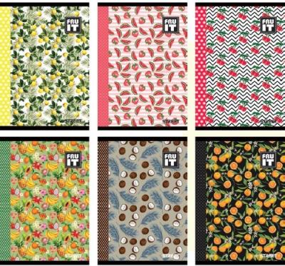 Opakowanie Zeszyt A4 w kratkę 54 kartki Street Fruits 10 sztuk mix