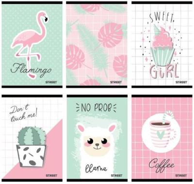 Opakowanie Zeszyt A5 w linie 50 kartek Street Pink 10 sztuk mix