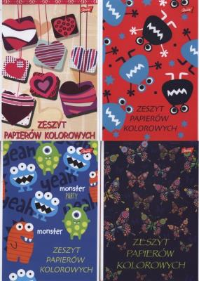 Opakowanie Zeszyt papierów kolorowych A5 10 kartek 45 sztuk mix