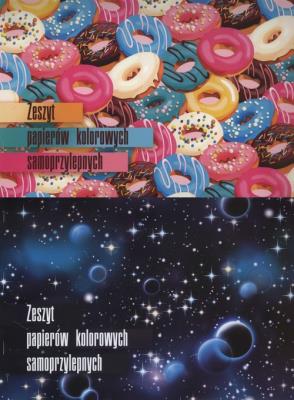 Opakowanie Zeszyt papierów kolorowych samoprzylepnych B4 8 kartek 25 sztuk mix