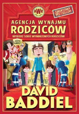 Agencja Wynajmu Rodziców BR. Autor: David  Baddiel. SmakLiter.pl Okładka książki Agencja Wynajmu Rodziców BR