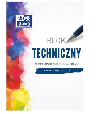 Blok techniczny A3/10K 250G biały (10szt) OXFORD. Wydawca: Oxford. SmakLiter.pl Opakowanie Blok techniczny A3/10K 250G biały (10szt) OXFORD