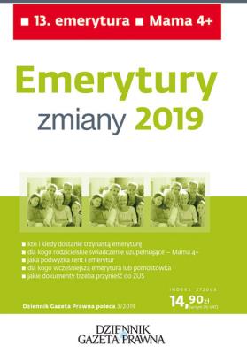 Emerytury - zmiany 2019. Autor: Krystyna Radecka. SmakLiter.pl Okładka książki Emerytury - zmiany 2019