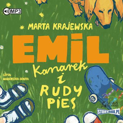 Emil, kanarek i rudy pies audiobook. Autor: Marta Krajewska. SmakLiter.pl Okładka książki Emil, kanarek i rudy pies audiobook