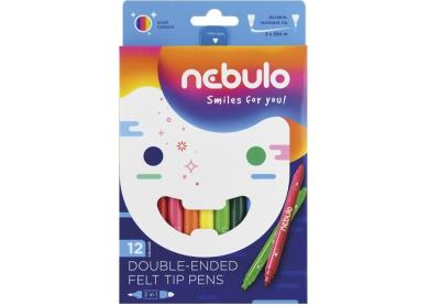 Opakowanie Flamastry dwustronne 12 kolorów NEBULO