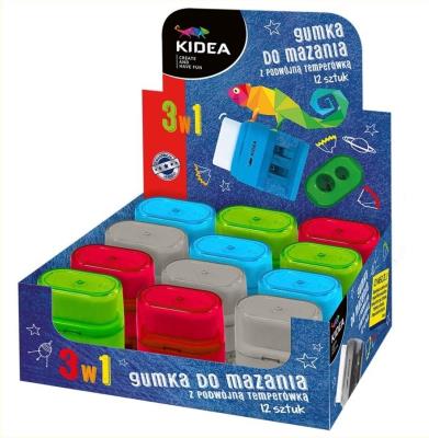 Gumka do mazania z temperówką l 1 sztuka KIDEA. Wydawca: Derform. SmakLiter.pl Opakowanie Gumka do mazania z temperówką l 1 sztuka KIDEA