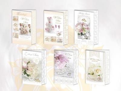 Opakowanie Karnet B6 brokat z margin. Ślub (10szt.) MIX