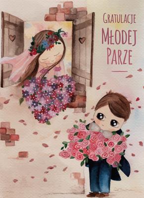 Opakowanie Karnet B6 Ślub - Gratulacja Młodej Parze