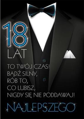 Opakowanie Karnet Party naklejany B6+koperta Urodziny 18 wz11