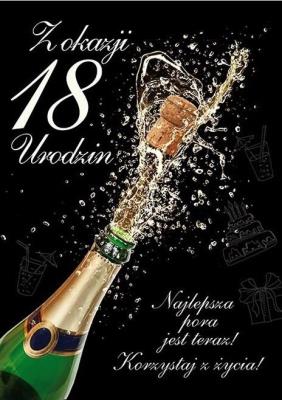 Opakowanie Karnet Party naklejany B6+koperta Urodziny 18 wz12