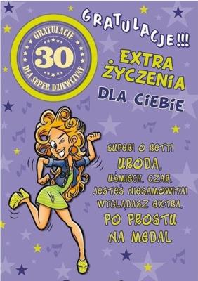 Opakowanie Karnet Party naklejany B6+koperta Urodziny 30 wz08