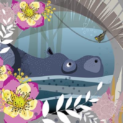 Opakowanie Karnet Swarovski kwadrat Hipopotam