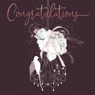 Opakowanie Karnet Swarovski kwadrat Ślub bukiet