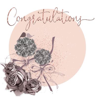 Opakowanie Karnet Swarovski kwadrat Ślub kwiaty