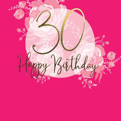 Opakowanie Karnet Swarovski kwadrat Urodziny 30