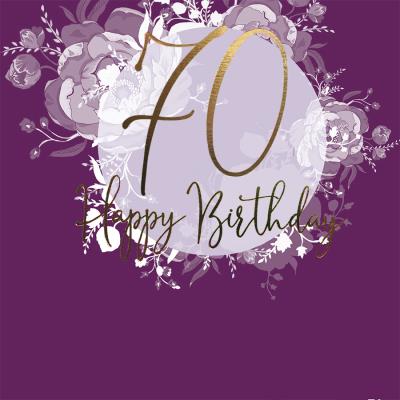 Opakowanie Karnet Swarovski kwadrat Urodziny 70