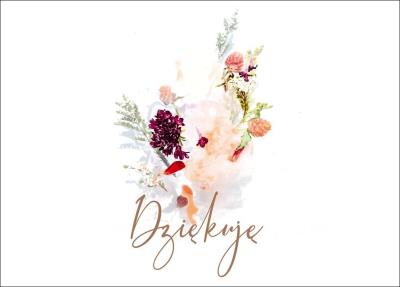 Opakowanie Kartka - Dziekuję - kwiaty