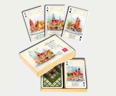 KRAKÓW AKWARELE - komplet brydżowy 2x55 kart. Wydawca: Cartamundi. SmakLiter.pl Opakowanie KRAKÓW AKWARELE - komplet brydżowy 2x55 kart