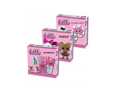 Opakowanie LOL karty + puzzle + domino
