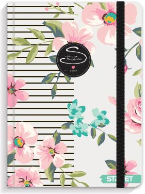 Opakowanie NOTES Z GUMKĄ STREET FLOWERS A6 LINIE 96  KART. 80G