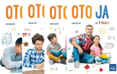 Pakiet: Oto Ja. Samouczek SP 1 cz.1-4 MAC. Autor: Karina Mucha, Anna Stalmach-Tkacz; Kazimierz Kosmaciński. SmakLiter.pl Okładka książki Pakiet: Oto Ja. Samouczek SP 1 cz.1-4 MAC