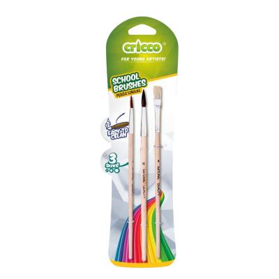 Pędzelki szkolne 3szt bls CRICCO. Wydawca: Cricco. SmakLiter.pl Opakowanie Pędzelki szkolne 3szt bls CRICCO