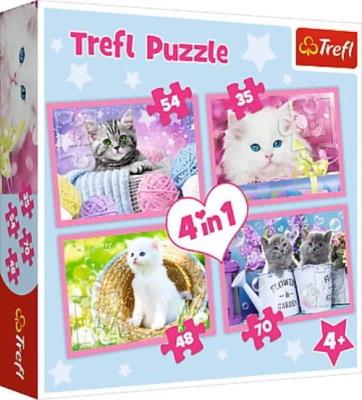 Opakowanie Puzzle 4w1 Kocie zabawy TREFL
